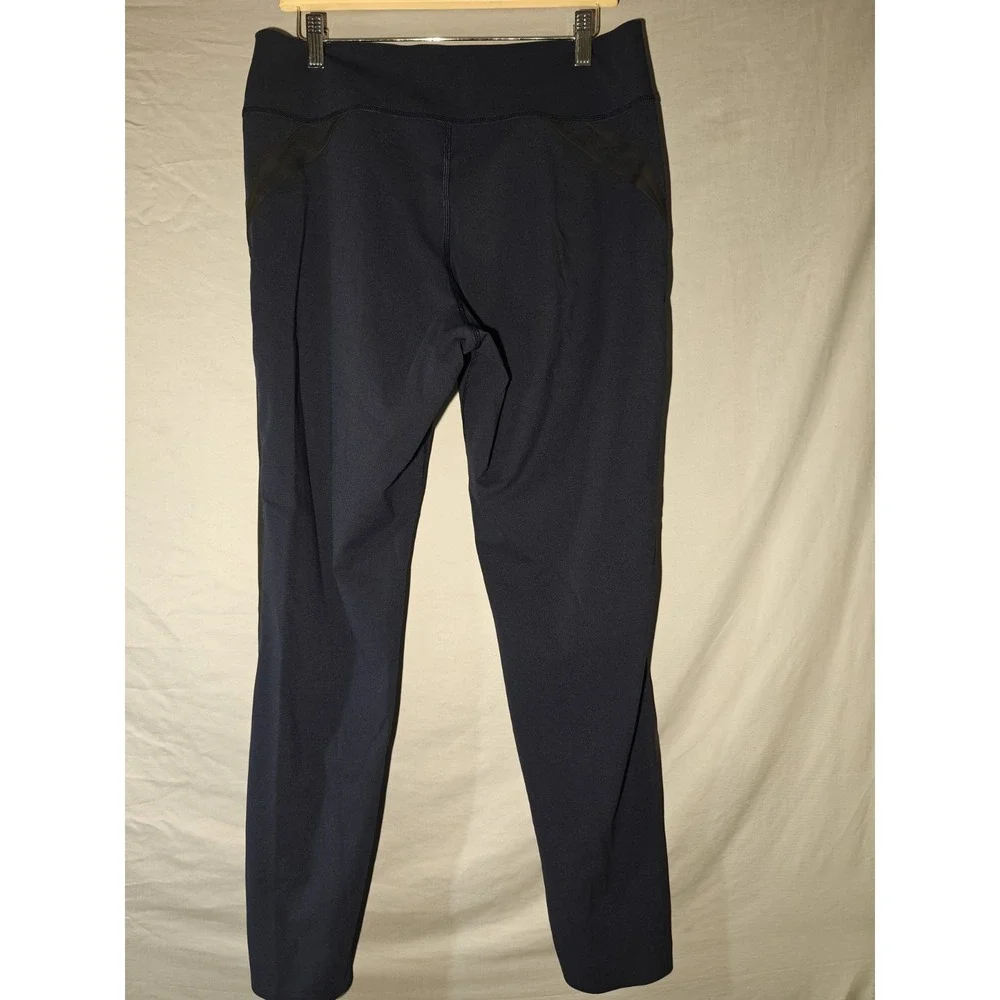 SPANX By Sara Blakely XL Women's Blue‎ Nylon Blend Leggings zipper detail